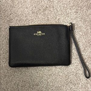 Coach Black Leather Wristlet